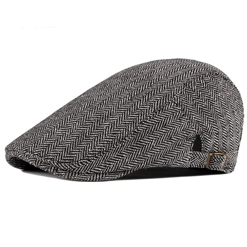 Qunson 2 Pack Men's Adjustable Flat Cap Ivy Gatsby Newsboy Hat - Image 3